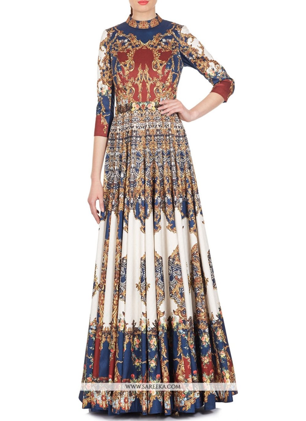 suit design with printed salwar