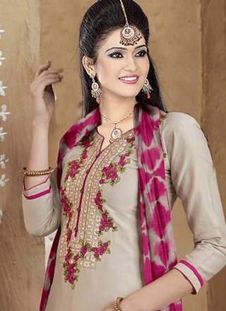 Grey and Rani Designer Patila Salwar Suit