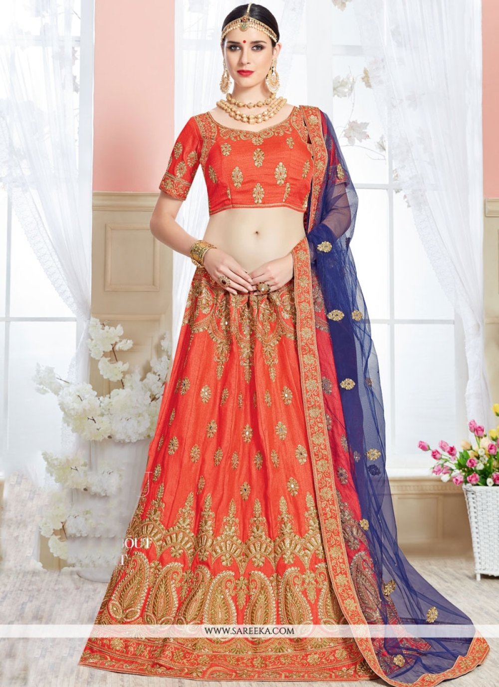 Buy Orange Lehenga Choli Online India 