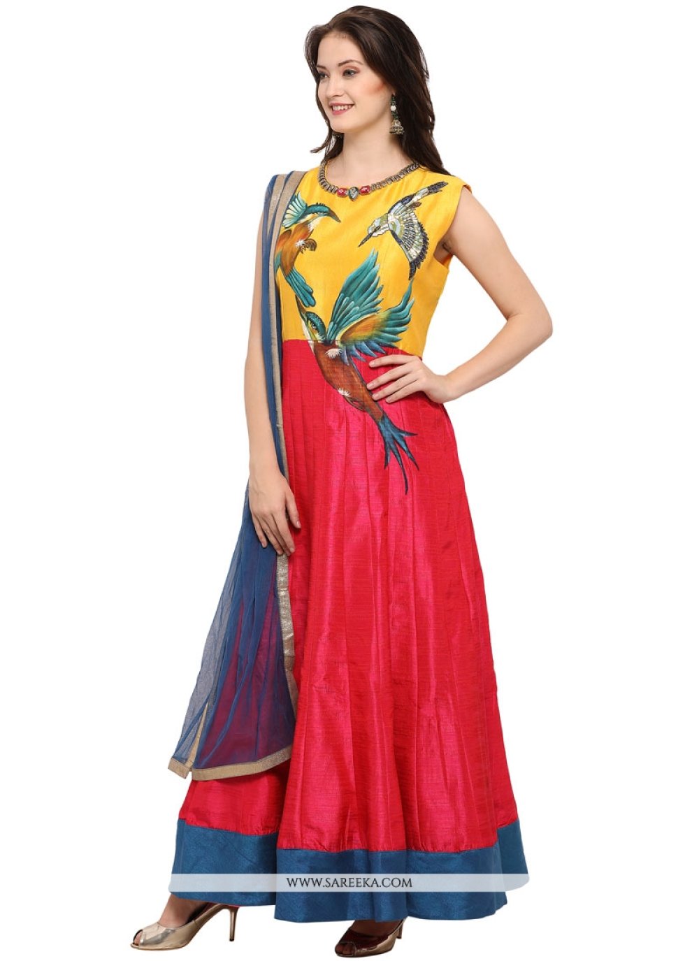 bhagalpuri silk gown