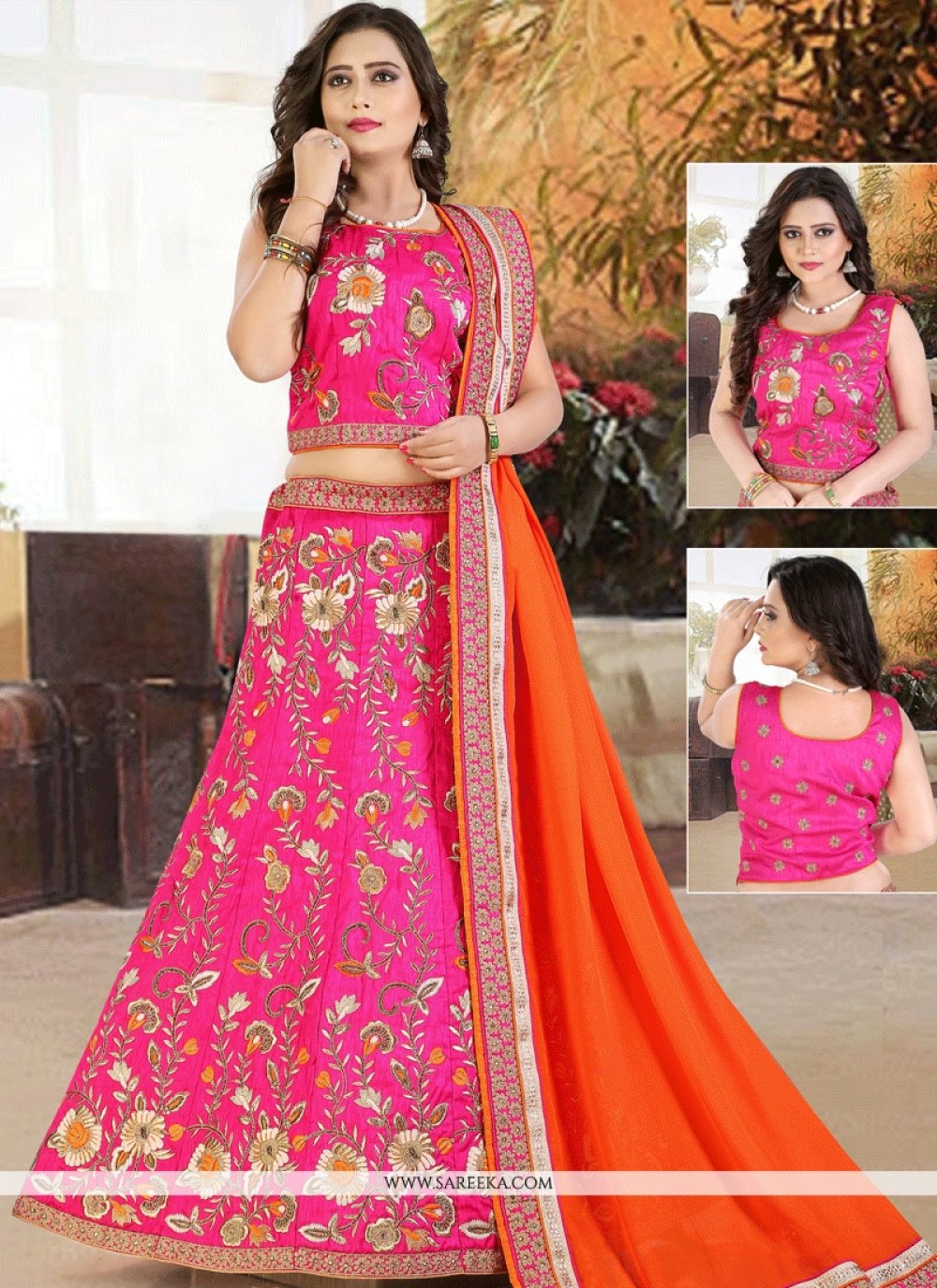 Buy Hot Pink Lehenga Choli Online : Singapore