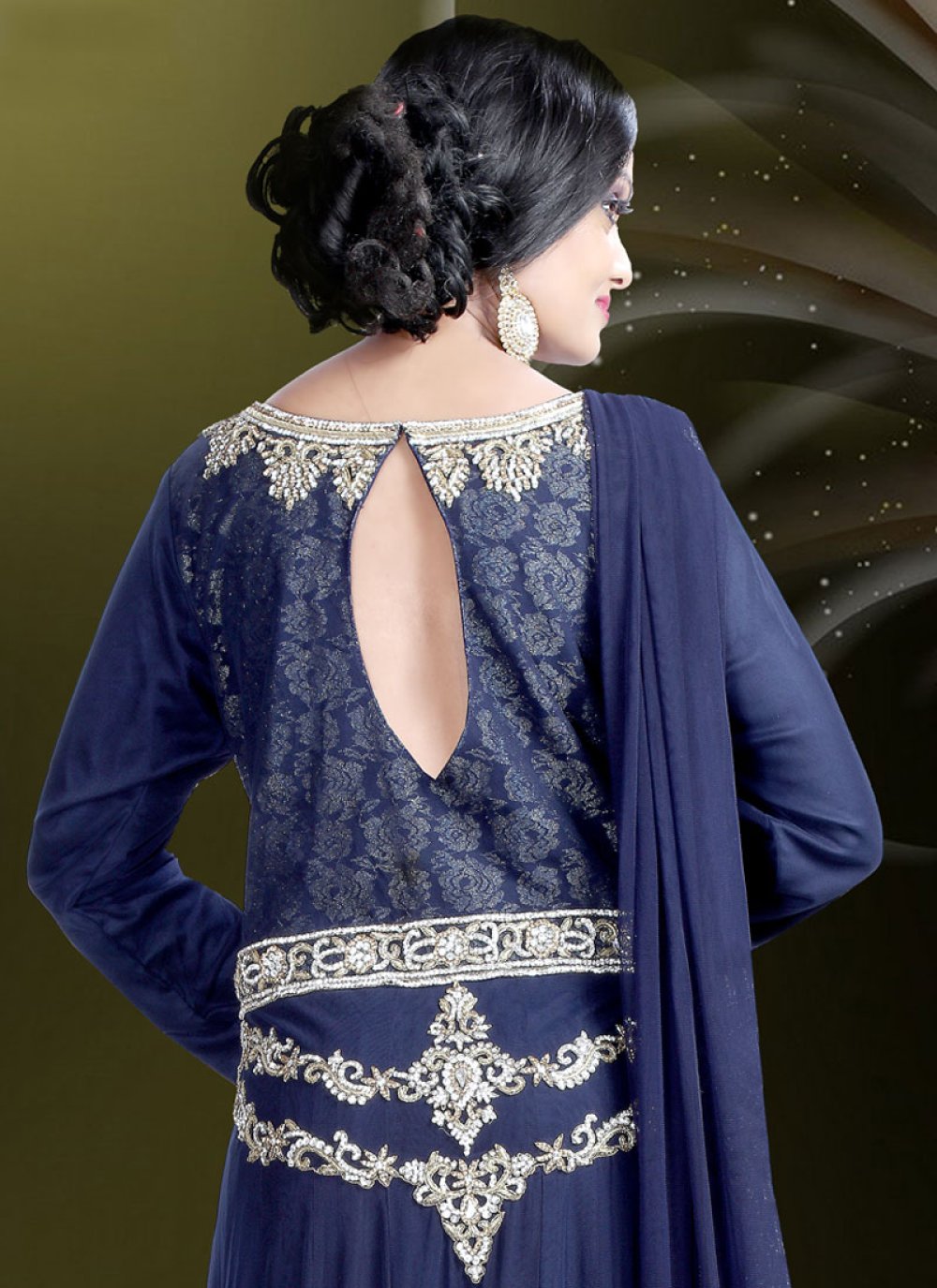 net embroidery gown