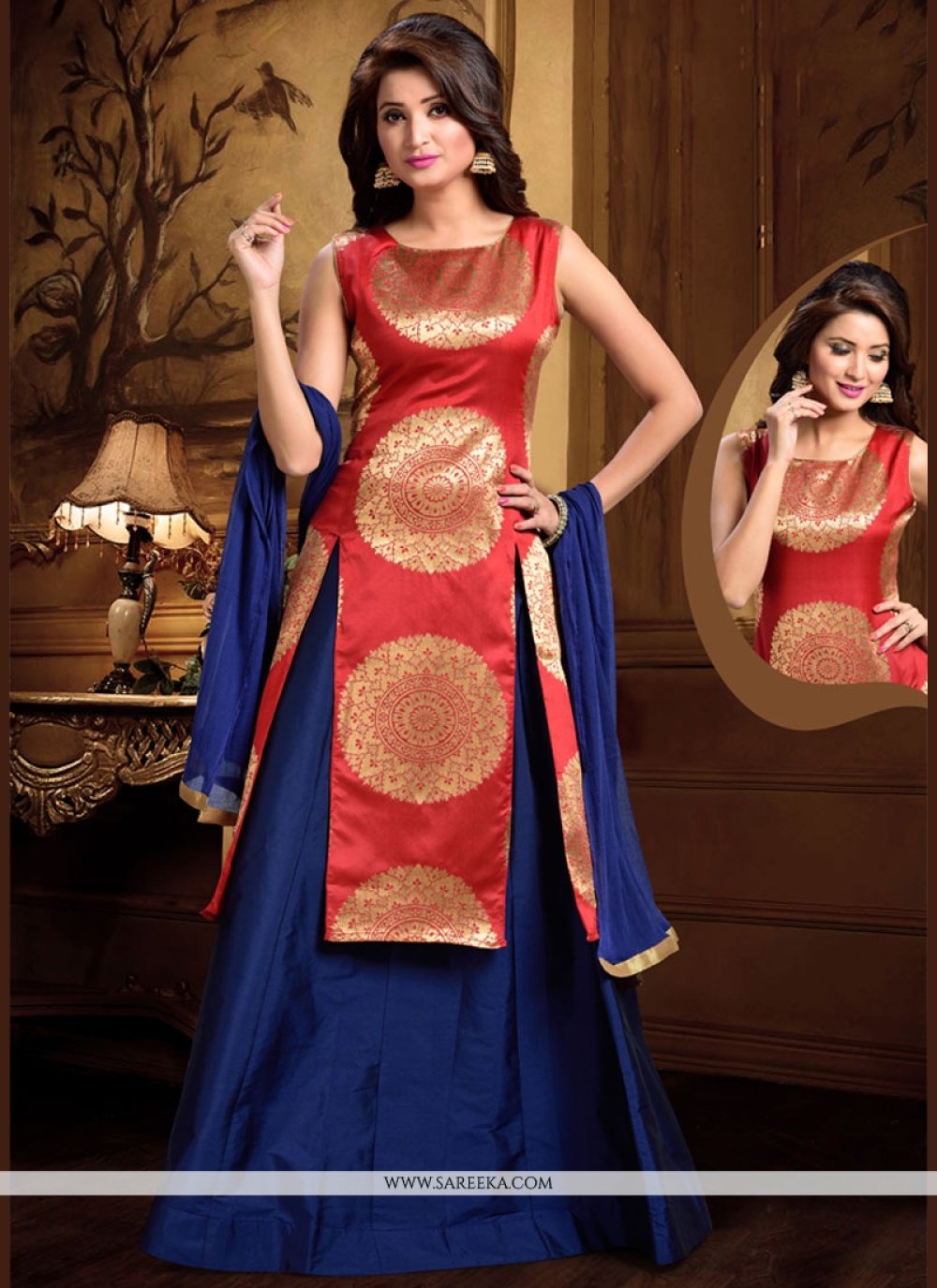 Share more than 145 red and blue combination gown best