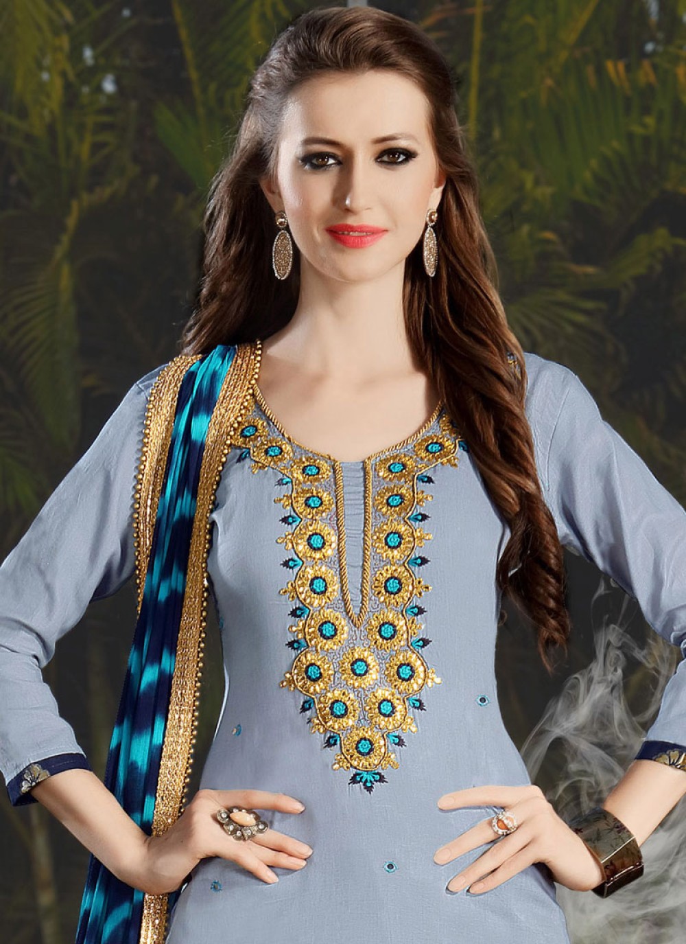 Buy Grey Punjabi Suit Online : USA