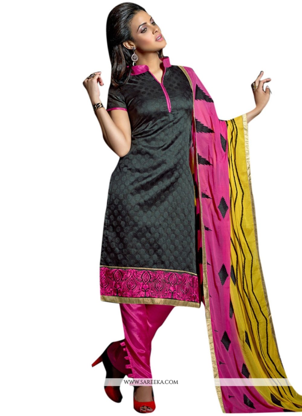 lace material churidar
