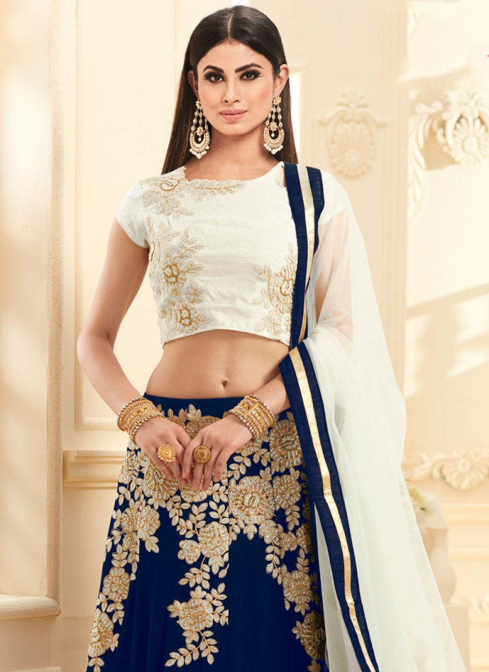 Buy Mouni Roy Embroidered Work Blue Lehenga Choli Online : South Africa