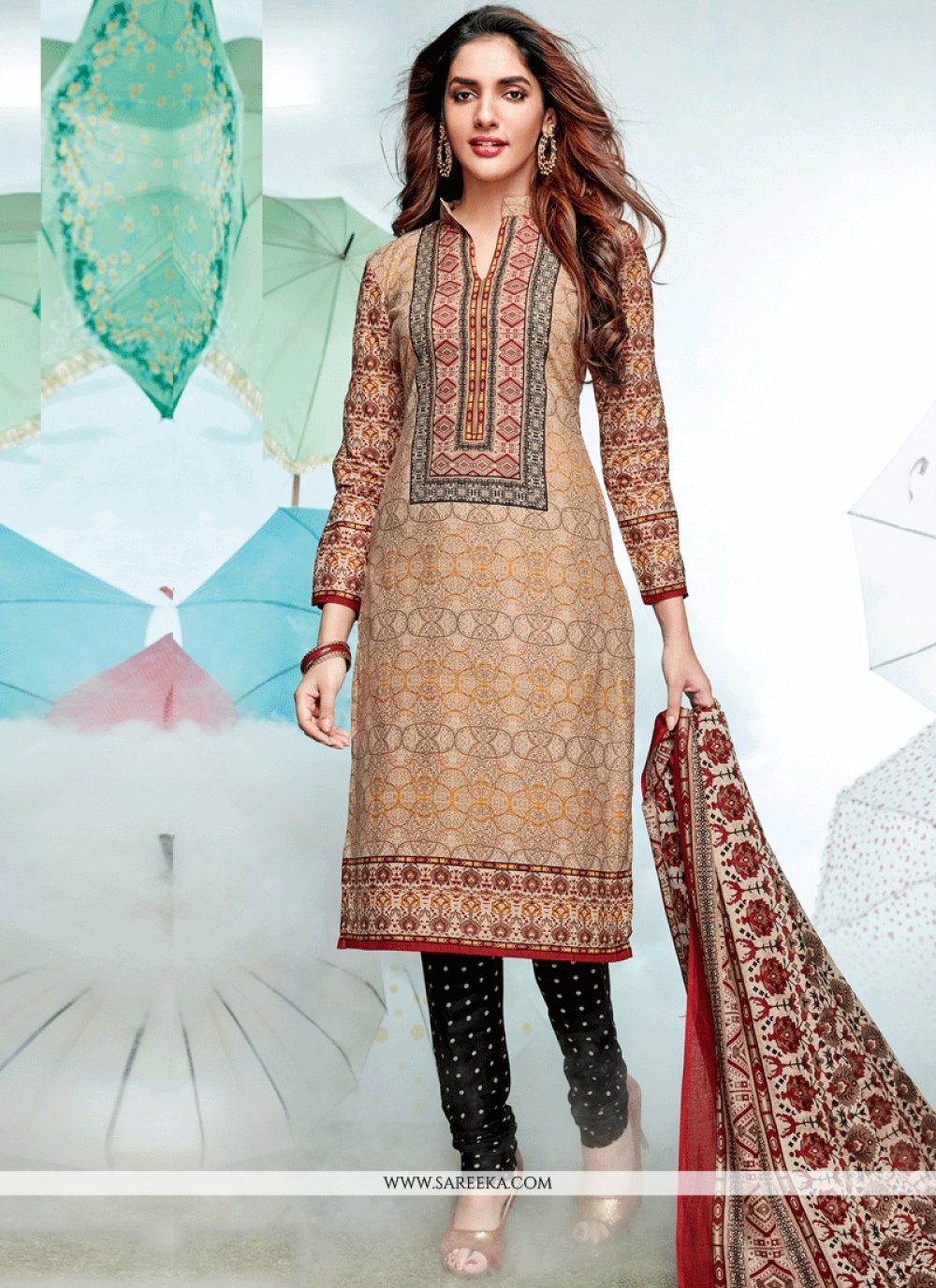 multi colour checked churidar