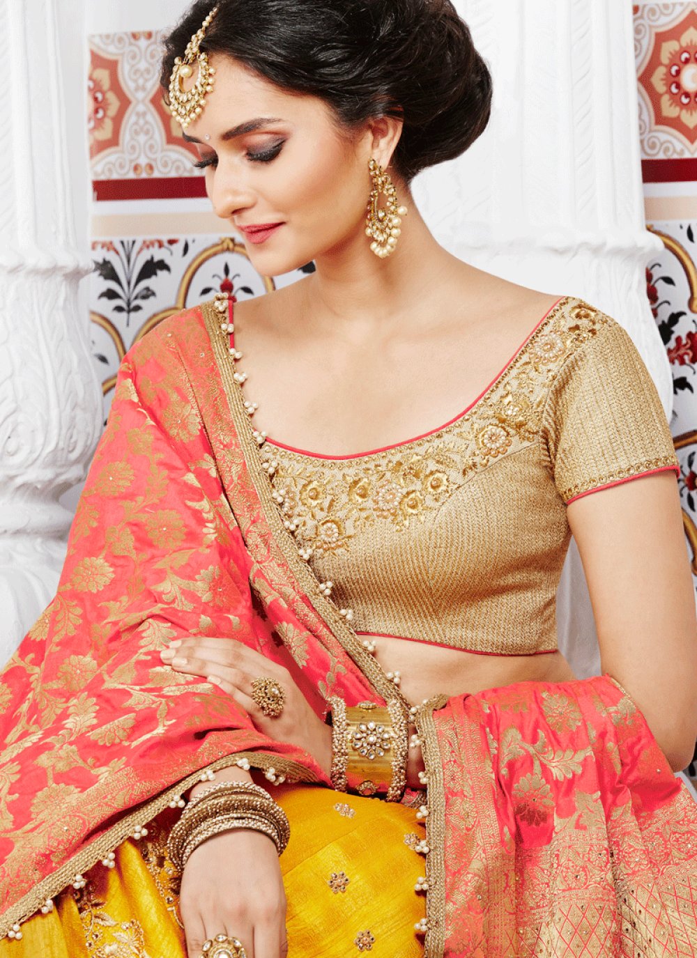 Buy Mustard Lehenga Choli Online : 65000