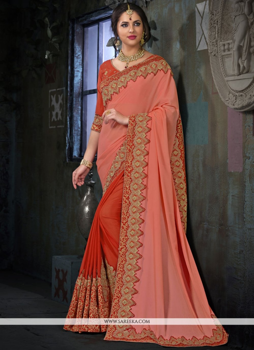 half saree pattern