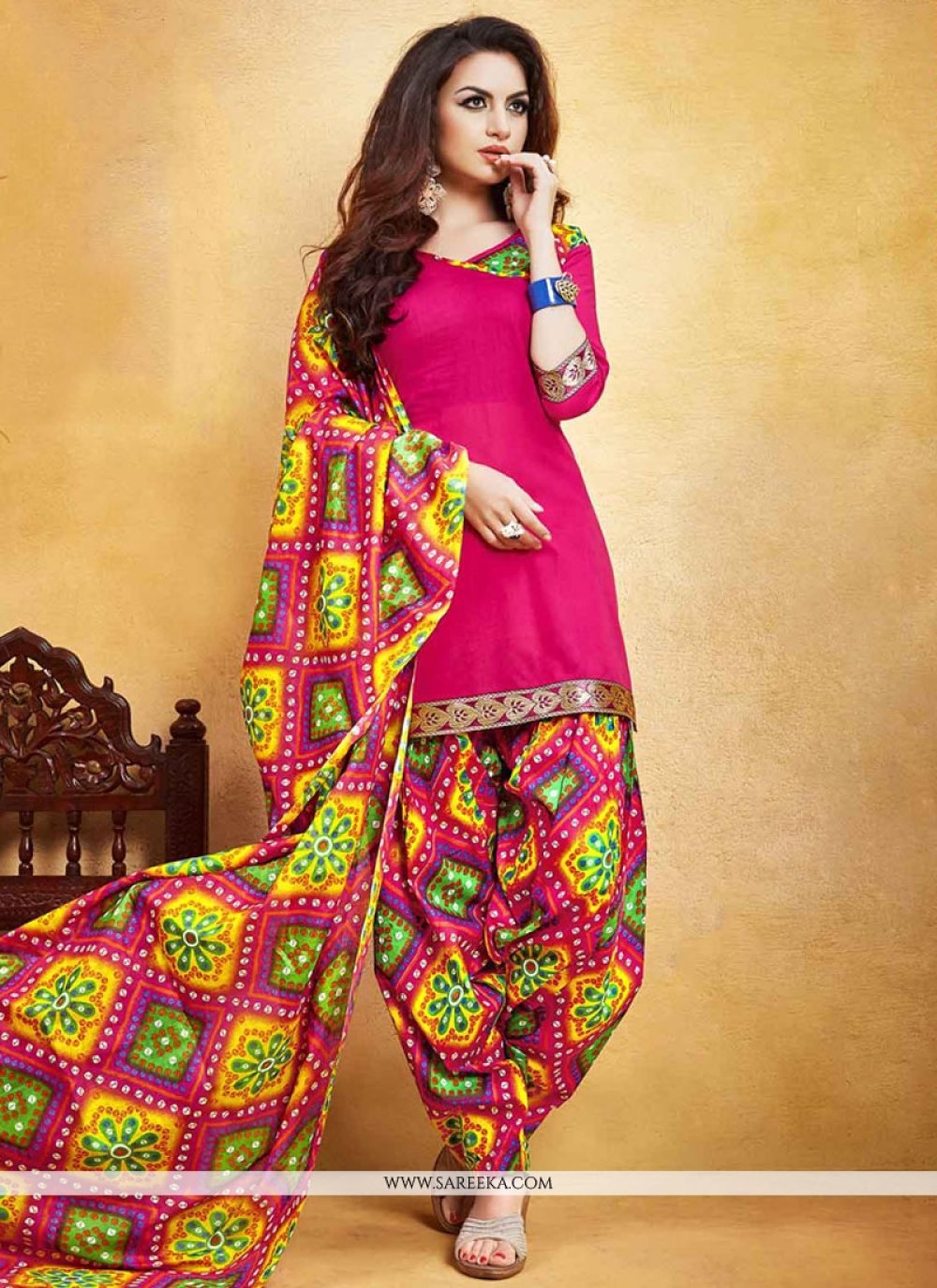 Buy Print Work Punjabi Suit Online : UAE