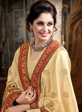 Bhagalpuri Silk Resham Work Traditional Designer Saree
