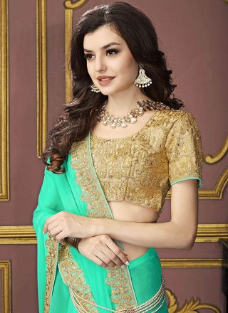 Embroidered Work Faux Georgette Classic Saree
