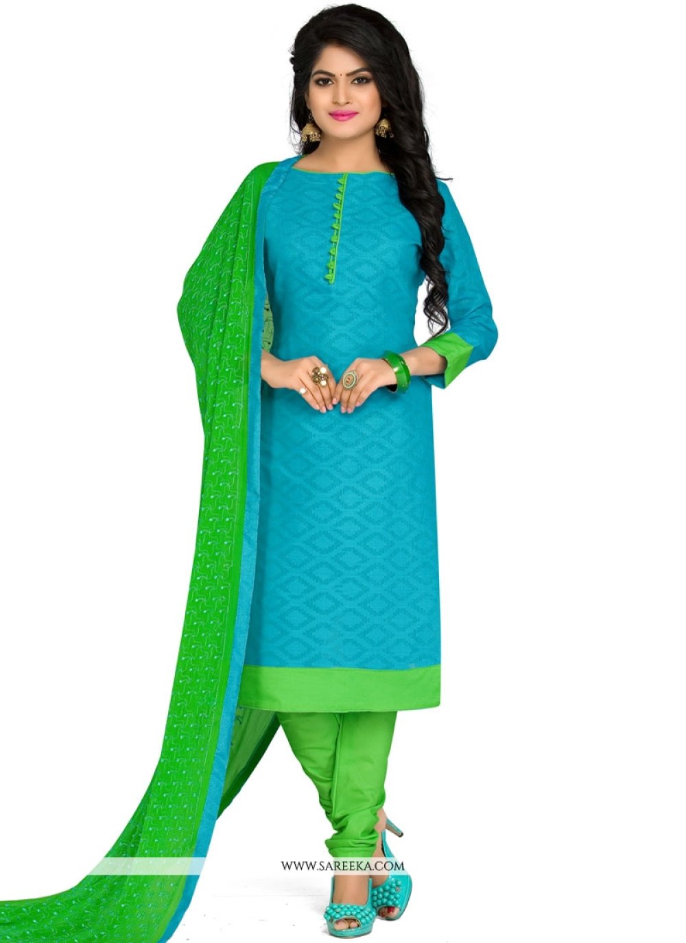 Buy Cotton Churidar Suit