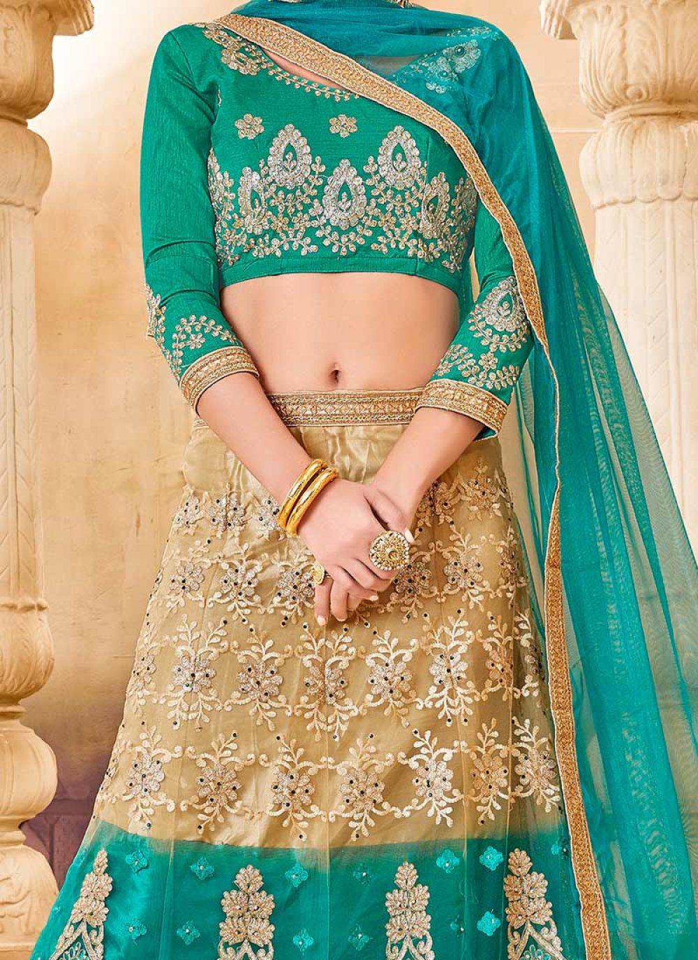 turquoise lehenga online shopping