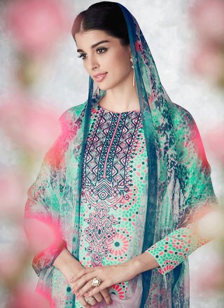 Cotton   Embroidered Work Designer Palazzo Suit