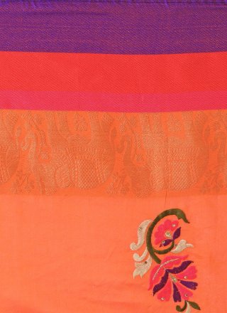 Art Silk Cotton Orange Casual Saree
