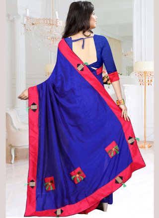 Art Silk Fancy Blue Traditional  Saree