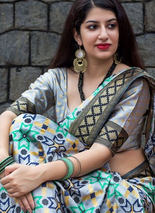 Art Silk Multi Colour Weaving Traditional  Saree