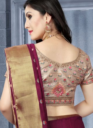 Art Silk Purple Traditional Designer Saree