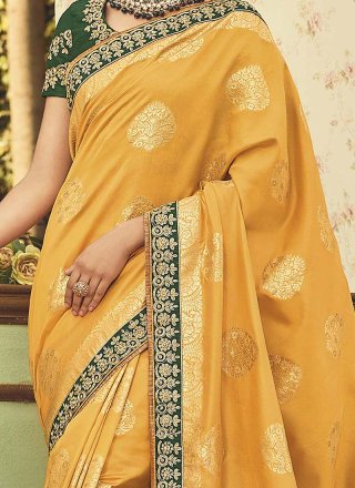 Art Silk Yellow Designer Traditional Saree