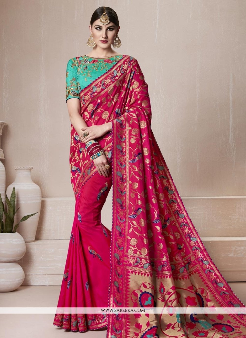 Shop Art Silk Zari Work Designer Traditional Saree Online : 74474