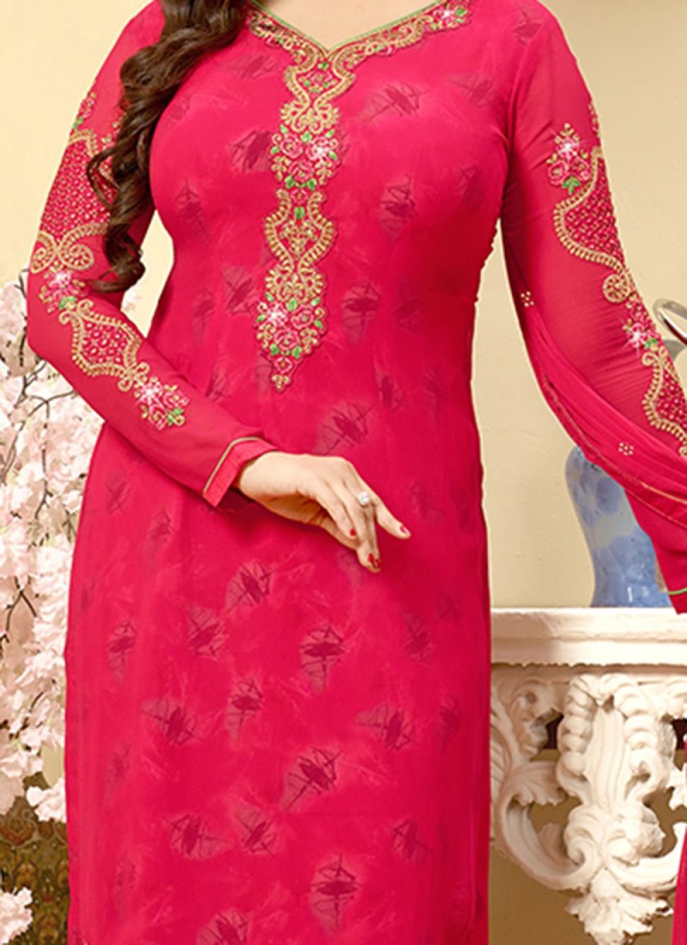 Ayesha Takia Hot Pink Churidar Designer Suit