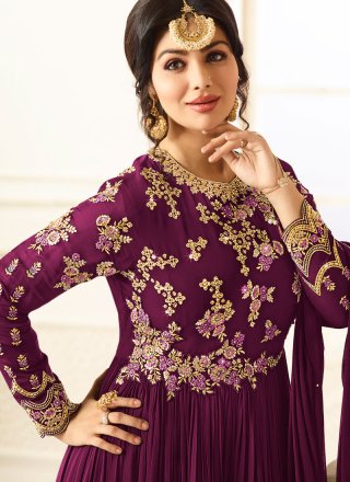 Ayesha Takia Purple Floor Length Anarkali Suit