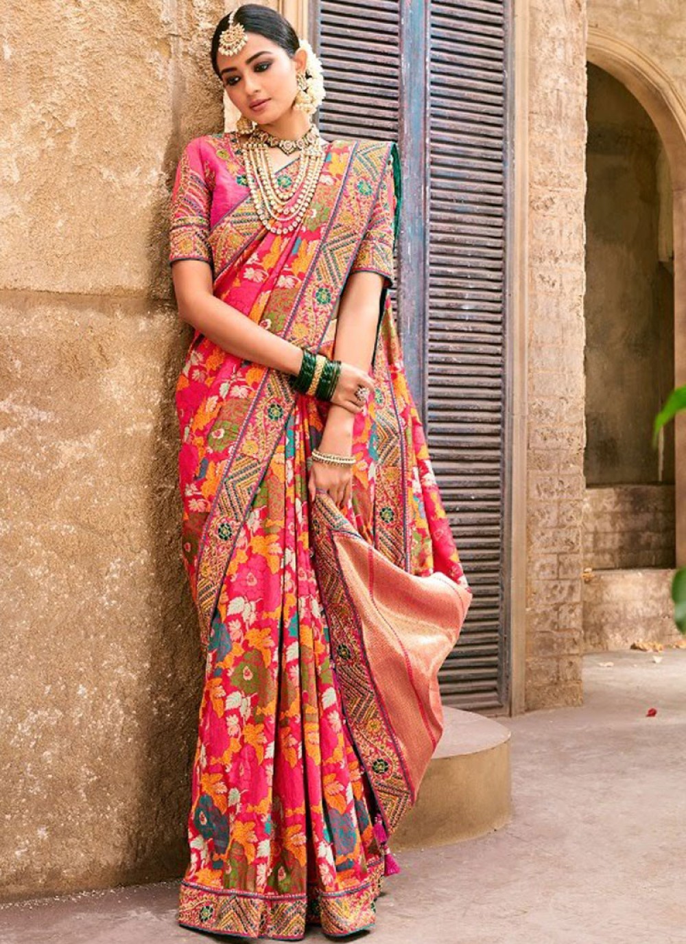 Cotton Silk Multi Colour Printed Fancy Banarasi Saree at Rs 1265 in Surat