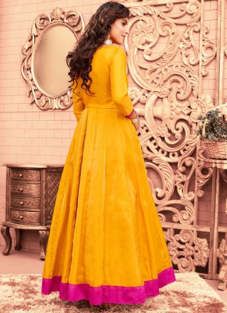 Banglori Silk Yellow Floor Length Anarkali Suit