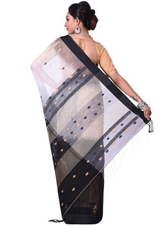 Black and Off White Traditional  Saree