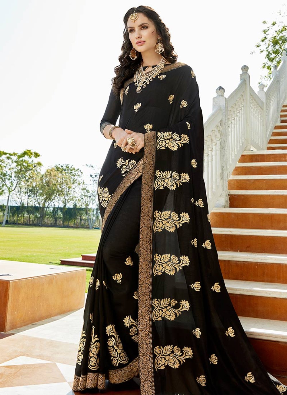 Heavy Georgette Silk Stone work Saree