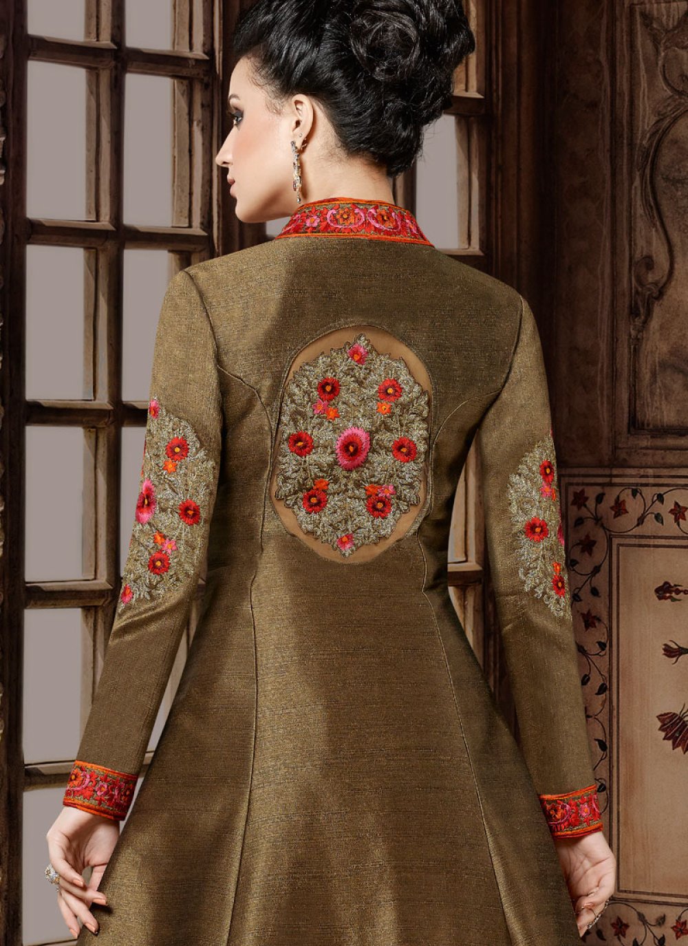 Brown Floor Length Anarkali Suit buy online -