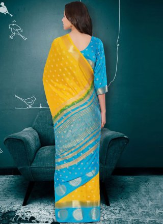 Classic Saree Zari Banarasi Silk in Yellow