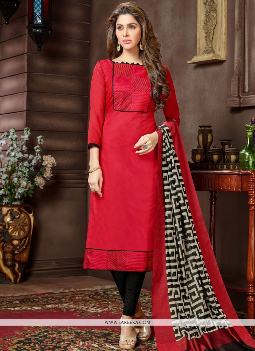 Buy Cotton Churidar Suit