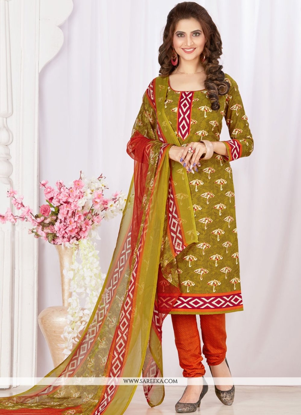 Buy Cotton Churidar Suit