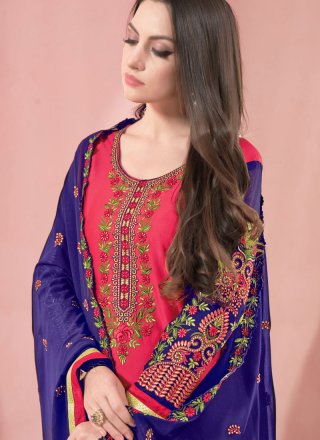 Cotton   Embroidered Work Churidar Salwar Kameez