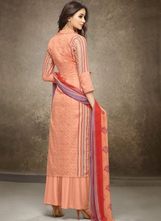 Cotton   Embroidered Work Palazzo Salwar Suit