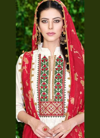 Cotton   Print Work Churidar Suit