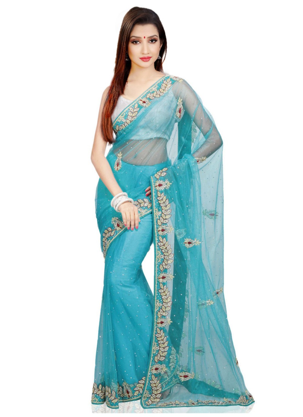 Cutdaana Boota Chiffon 2024 Saree