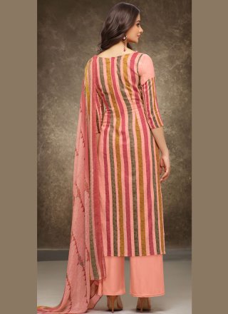 Digital Print Work Cotton   Multi Colour Palazzo Salwar Suit