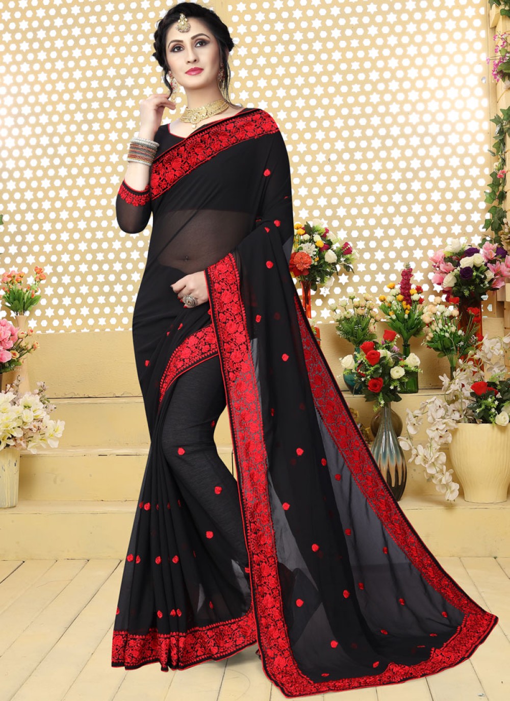 Embroidered Festival Trendy Saree