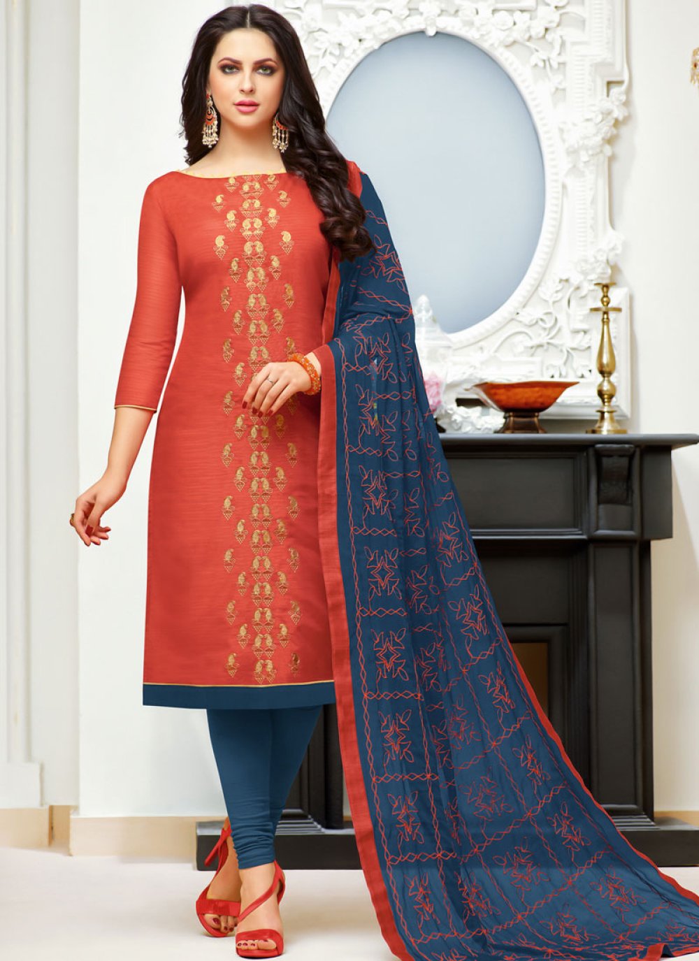 embroidery churidar materials