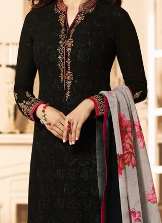 Embroidered Work Black Salwar Suit 
