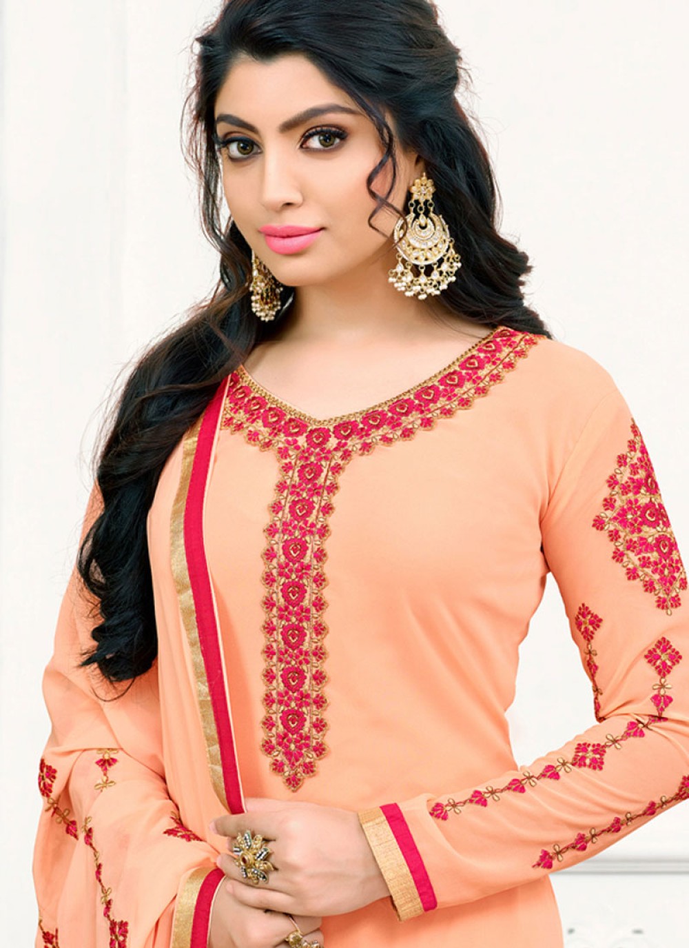 Buy Embroidered Work Churidar Designer Suit Online 78514