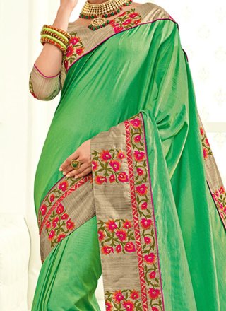 Embroidered Work Faux Chiffon Classic Designer Saree