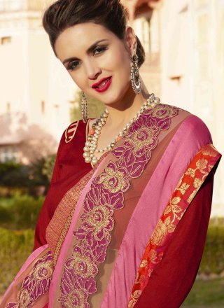 Embroidered Work Georgette Bollywood Saree
