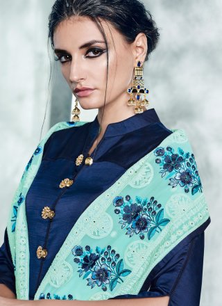 Embroidered Work Satin Silk Readymade Anarkali Suit
