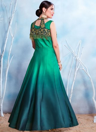 Fancy Fabric Embroidered Work Readymade Gown 