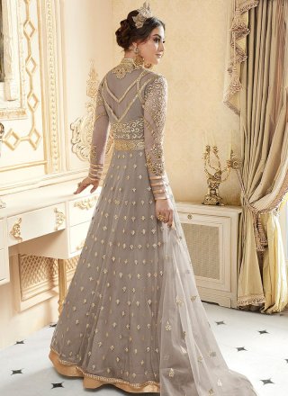 Fancy Fabric Resham Work Floor Length Anarkali Suit 