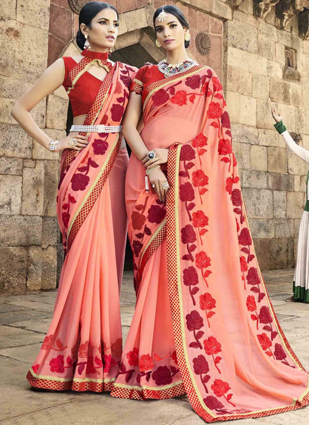 Chiffon Casual Wear Saree With Thread Work -8597103540